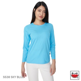 แตงโม (SUIKA) - เสื้อแตงโมคอกลมแขนยาว รุ่น SUPERSOFT LONGSLEEVES สี SS38 SKY BLUE