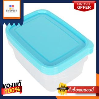 กล่องอาหารทรงเหลี่ยม MICRON WARE รุ่น JCP-6073 ขนาด 1,050 มล. (แพ็ก 3 ใบ) สีฟ้าSquare Lunch Box MICRON WARE Model JCP-60