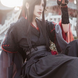 พร้อมส่ง MO DAO ZU SHI Mo Xuanyu/Wei Wuxian Cosplay Costume สไตล์จีนโบราณ เสื้อคลุม วิกผม ฟลุต ชุดคอสเพลย์เต็มรูปแบบ