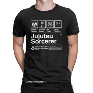 เสื้อยื Jujutsu Tovenaars Jujutsu Kaisen Tshirt Mannen Katoen เสื้อทีเชิ้ตลําลองคอลูกเรือคออะนิเมะมังงะ Tees ฮาราจู_02