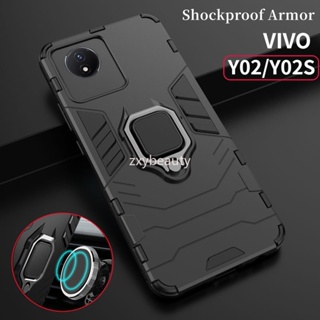 เคสโทรศัพท์มือถือแบบนิ่ม กันกระแทก พร้อมที่ตั้งวาง สําหรับ VIVO Y02 2022 Y02A Y02T Y02 YO2 S Y02S