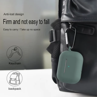 เคสซิลิโคน สีพื้น พร้อมคาราบิเนอร์ สําหรับ Airpods 4 3 2 1 Pro 2