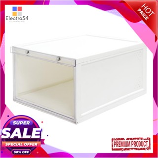 SHOE กล่องรองเท้า STACKO MAGNETIC LOCK MONO 28x37x18.3 ซม. สีขาวSHOE BOX STACKO MAGNETIC LOCK MONO 28X37X18.3CM WHITE