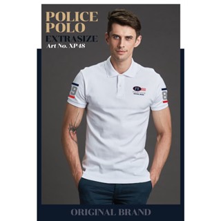 Police Extrasize เสื้อยืด Polo ทรง Slim fit  พอดีตัว  ผุ้ชาย/ผู้หญิง ( XP48)