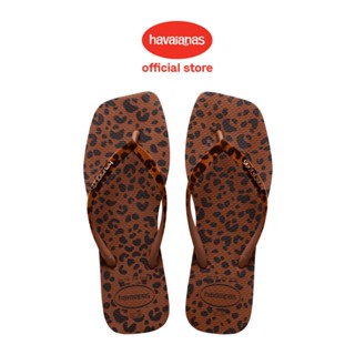 HAVAIANAS รองเท้าแตะ ผ้ากํามะหยี่ ทรงสี่เหลี่ยม แบบเข้ารูป ป้องกันสนิม สําหรับผู้หญิง