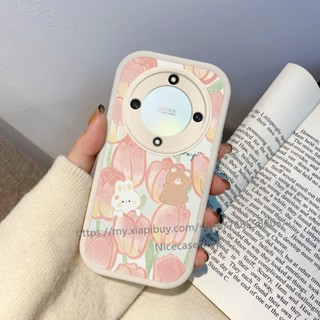 New Arrivals Lambskin Soft Casing for Honor X9a 5G เคส Shockproof Protective Phone Case Flowers Pattern Phone Back Cover เคสโทรศัพท