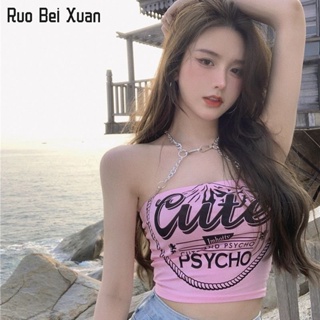 RUO BEI XUAN เสื้อชั้นในสตรี 2023 ใหม่ เสื้อชั้นในแฟชั่นเกาะอกสั้นเซ็กซี่ไม่มีสายหนัง