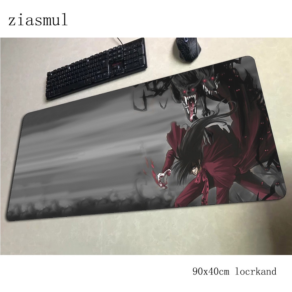 แผ่นรองเมาส์ hellsing gamer High-end 90x40 ซม.notbook แผ่นรองเมาส์สําหรับเล่นเกม mousepad ขนาดใหญ่ locrkand pad เมาส์ PC โต๊ะ padmouse mat