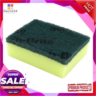 SCOURER ฟองน้ำพร้อมใยขัด พลังx3 SCOTCH-BRITE 3x4นิ้วSCOURER SPONGE POWERx3 SCOTCH-BRITE 3X4"