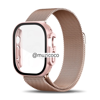 พร้อมส่ง สายนาฬิกาข้อมือ สเตนเลส แม่เหล็ก สําหรับ Iwatch Series 8 7 SE 6 5 4 3 2 band 44 มม. 41 มม. 45 มม. 38 มม. 40 มม. 42 มม. Milanese Ultra 49 มม.