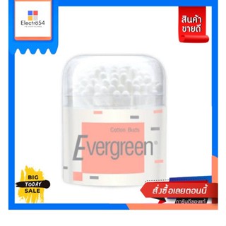 Evergreen(เอเวอร์กรีน) Evergreen เอเวอร์กรีน สำลีก้านเอเวอร์กรีน 100 ก้านกระปุก Evergreen Evergreen Cotton Buds 100 stic