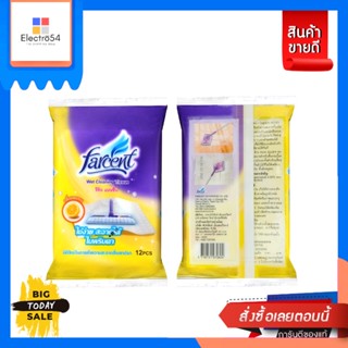 FARCENT(ฟาร์เซ็นท์) Farcent รีฟิลไม้ถูพื้นไฟฟ้าสถิตย์ แบบชื้น  12 แผ่น Farcent Refill Mop Electrostatic Wet Mop 12 Sheet