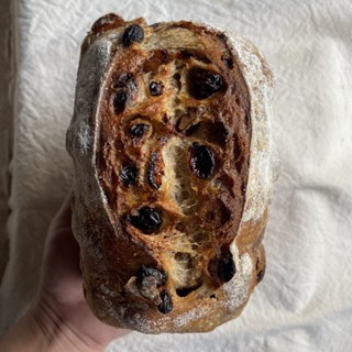 Raisins Cinnamon Pecan Sourdough (เจ, 16% Whole Wheat, Vegan)