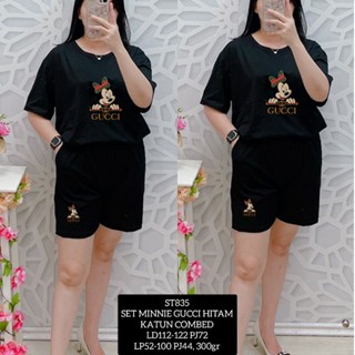 [S-5XL]ผ้าฝ้าย 100% Km-st835 SET MINNIE GC ผ้าฝ้าย COMBED