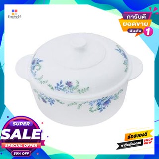 Opal โถข้าวโอปอทรงกลมพร้อมฝา Garden Blue Kassa Home รุ่น Pg2.5+Lid ความจุ 2.5 ลิตร สีน้ำเงินround Opal Rice Bowl With Li