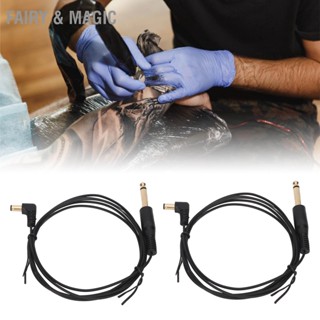 Fairy &amp; Magic 2 pcs Tattoo คลิปสายไฟ DC อินเทอร์เฟซ Bend Head Stable Transmission 1.8m ความยาว 2.2 มม. เส้นผ่านศูนย์กลาง Machine Cable