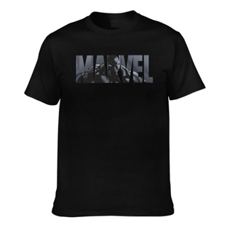 High Quality Cotton T Shirt Personality Marvel Logo Black Panther Avenger Superhero Graphics Men Short Sleeve_04