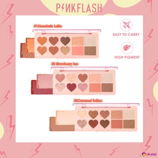 [ผู้ขายที่ดีที่สุด] ที่มีคุณภาพสูง Pinkflash เคลือบอายแชโดว์3-In-1ทนทานง่ายสีผง Blusher อายแชโดว์มันวาวสูง All-In-One ดิสก์พร้อม