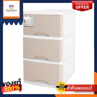 ตู้ลิ้นชักอเนกประสงค์ 3 ชั้น KASSA HOME รุ่น LKW-KS-513 ขนาด 36 x 43.5 x 78 ซม. สีครีมMultipurpose Drawer Cabinet 3 Tier