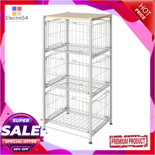 3-TIER ชั้นวางของ STACKO SCANDI 41.5x34x91 ซม. สีขาว3-TIER SHELVING UNIT STACKO SCANDI 41.5X34X91CM WHITE