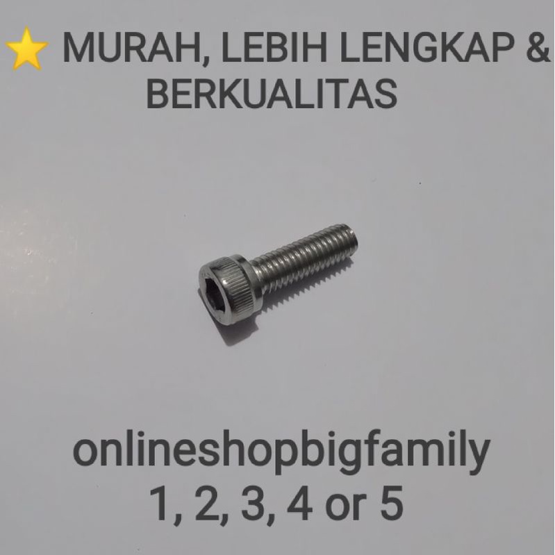 KK MINIMAL STAINLESS L-BOLT M6x20 (10 THREAD, 2 CM LENGTH) (INFO: เมื่อตรวจสอบรวมซื้อขั้นต่ํา 15,000