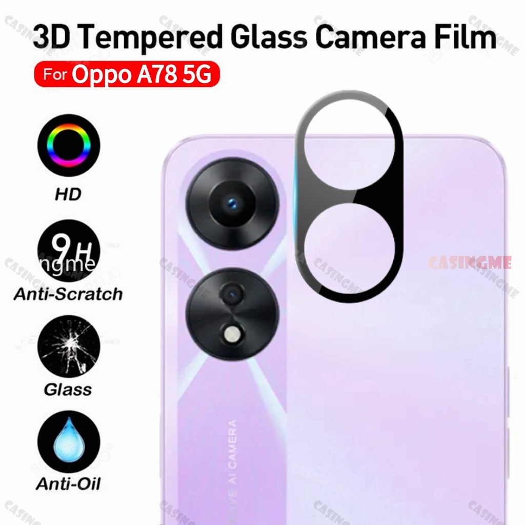 ฟิล์มกระจกนิรภัยกันรอยเลนส์กล้อง 3D สําหรับ OppoA78 5G Oppo A78 5G A57 A77 A17 A58 78A A 78 4G 5G 20