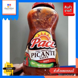 Pace Picante Sauce Hot ซอส มะเขือเทศ ผสม พริกจาลาปิโน ชนิด เผ็ด พาเลซ 453 กรัม  ราคาโดนใ