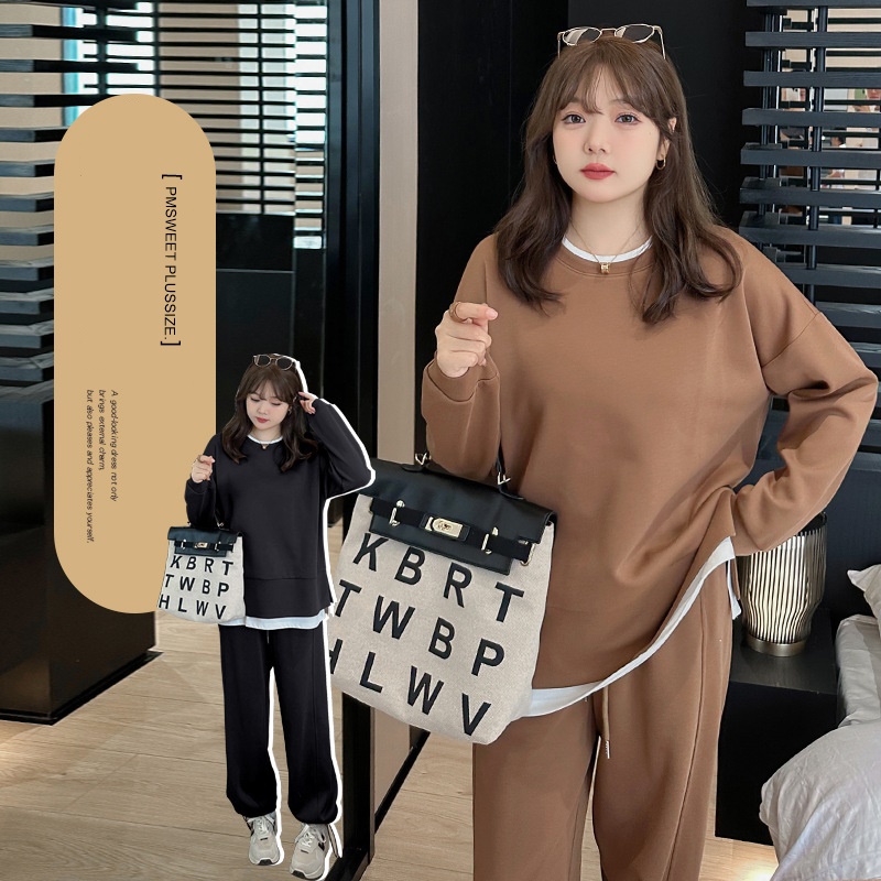 [ 🔥อกถึง 55" ] : PMP2095 : พรีออเดอร์ เสื้อผ้าไซส์ใหญ่ คนอ้วน สาวอวบ ชุดเซต ชุดเซตเสื้อกางเกง Airpor