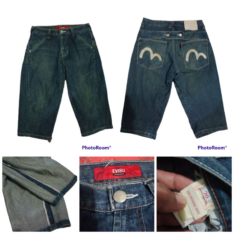 EVISU jeans กางเกงยีนส์สี่ส่วน
