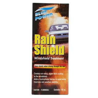 RAIN น้ำยาเคลือบกระจก BLUEPOWER RAIN SHIELD 110 ซีซีRAIN SHIELD FOR WINDSHIELD TREATMENT BLUE POWER 110CC