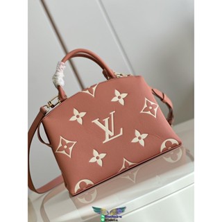 M45595 LV Petit Palais womens monogram shopper handbag crossbody shoulder commuter tote storage bag