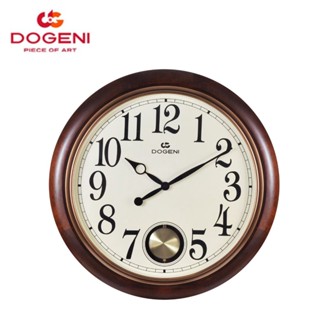 DOGENI นาฬิกาแขวน รุ่น WCW022DB นาฬิกาแขวนผนังไม้ นาฬิกาดีไซน์เรียบหรู  นาฬิกาลูกตุ้ม