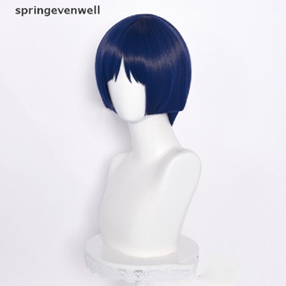 [springevenwell] Genshin Impact คอสเพลย์ Scaramouche วิกผมสีฟ้า วิกผมคอสเพลย์ อะนิเมะ วิกผมฮาโลวีน ใหม่ พร้อมส่ง