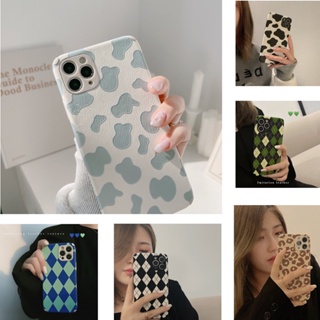 เคสโทรศัพท์มือถือหนัง ลายวัวนม สี่เหลี่ยมขนมเปียกปูน สําหรับ iPhone 14 iPhone 14 13 12 11 pro max X Xr Xs max 7 8 Plus Se 2020 12 pro max 12 mini