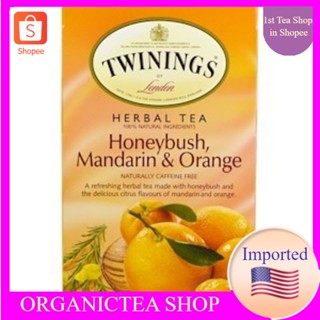 Twinings, Herbal Tea, Honeybush, Mandarin &amp; Orange, Caffeine Free, 20 Individual Tea Bags,ชาทไวนิงส์