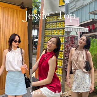 เสื้อคล้องคอ ผูกข้าง สีพื้นPlain Jessie top