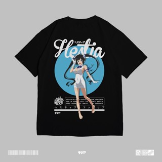 Hestia Goddess Danmachi Familia Bell Cranel เสื้อยืดลําลอง แขนสั้น คอกลม พิมพ์ลายการ์ตูนอนิเมะมังงะ สไตล์ญี่ปุ่น