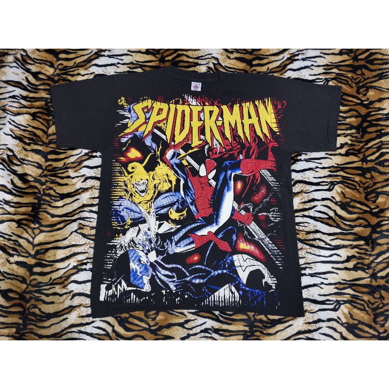 เสื้อการ์ตูนสไปเดอร์แมน OVP ️SPIDER-MAN ️ Marvel เสื้อวินเทจงานใหม่ทำเก่า ผ้านุ่มสกีนเต็มหน้าหลัง_04