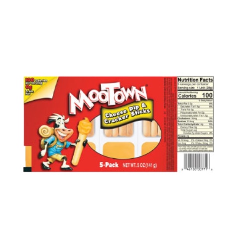 MooTown Cheese Dip & Cracker Sticks 141g แครกเกอร์ ขนม ขนมปังกรอบ