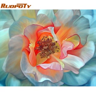 Ruopoty กรอบรูป ลายดอกไม้ สีแดง ขนาด 60x75 ซม. 50x65 ซม. 40x50 ซม. แฮนด์เมด สําหรับผู้ใหญ่ ตกแต่งบ้าน งานฝีมือ Diy