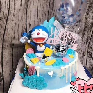 🔥พร้อมส่ง🔥 โมเดลโดเรมอน HBD โมเดลตุ๊กตา ตกแต่งเค้ก เค้กวันเกิด อุปกรณ์ตกแต่งเค้ก ตุ๊กตา DD9