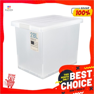 STACKABLE กล่องซ้อนได้ มีฝา STACKO 5223 28L 28.4x42x32.9 ซม. สีขาวSTACKABLE STORAGE BOX WITH LID STACKO 5223 28L 28.4X4