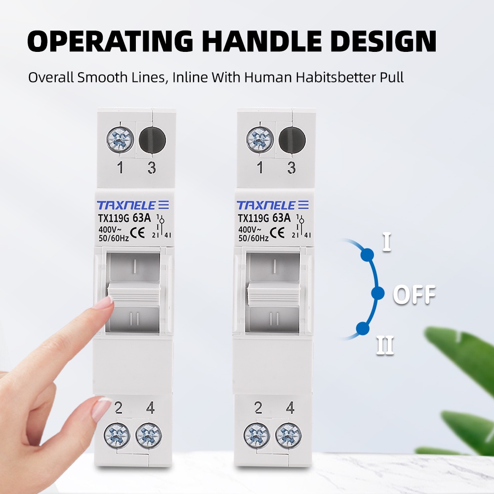 Mts 1P 40A 63A Dual Power Manual Transfer Isolating Switch Interlock Circuit Breaker 230V 400V Modul