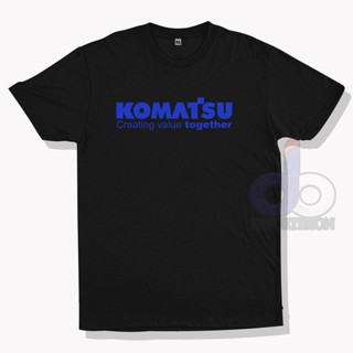 เสื้อยืดแขนสั้น พิมพ์ลายโลโก้ KOMATSU HEAVY EQUIPMENT KOMATSU