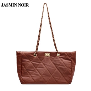 Jasmin NOIR กระเป๋าถือ กระเป๋าสะพายไหล่ ลายสก๊อต ขนาดใหญ่ แฟชั่นสําหรับสตรี