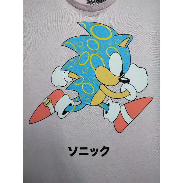 เสื้อยืด มือสอง ลายการ์ตูน Sonic The Hedgehog อก 34 ยาว 27
