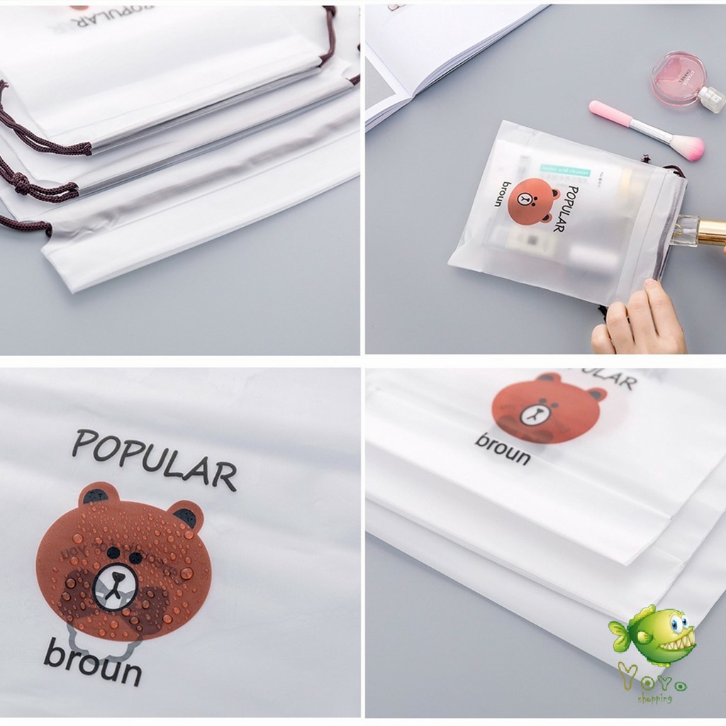 YOYO กระเป๋าเก็บเครื่องสำอาง ลายการ์ตูน  กระเป๋าหูรูด กระเป๋าใส่เครื่องเขียน / Multi Purpose Bag - รูปที่ 4