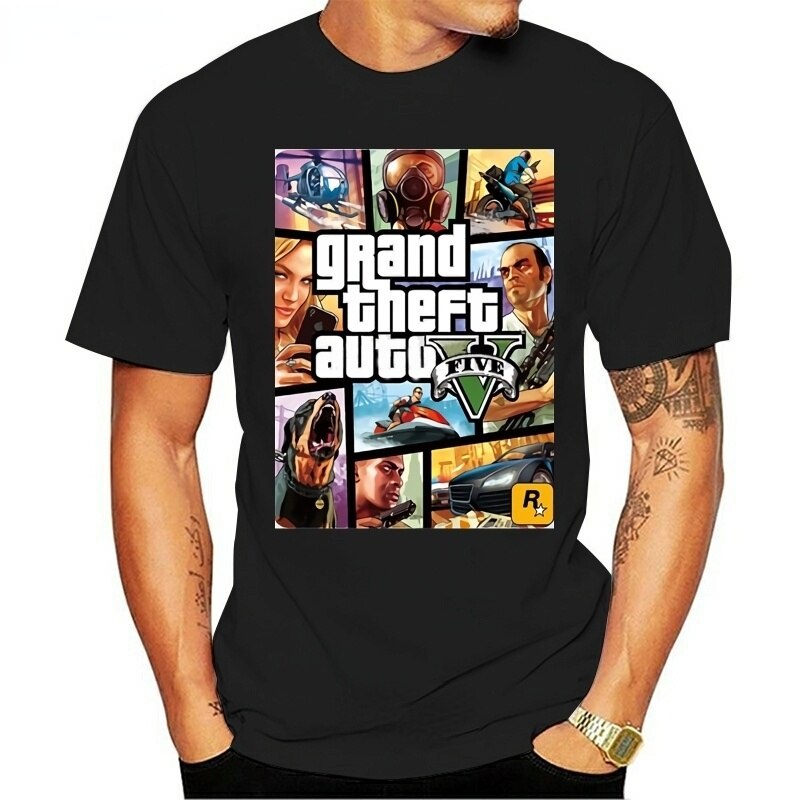 Tee Grand Theft Auto Gta T Shirt Men Game Graphic Tshirts Popular Gta 5 TShirt Male Fashion Streetwear XS-4XL Tee C_09