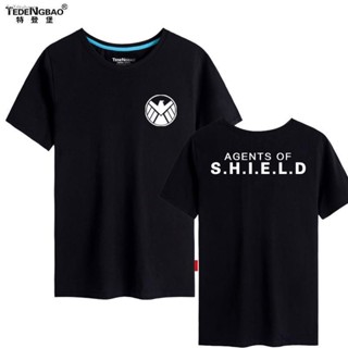 ✌☈S.H.I.E.L.D. Captain America เสื้อยืด Marvel กับเสื้อผ้าเดียวกัน Avengers 4 Final Battle แขนสั้นชาย Ty_07