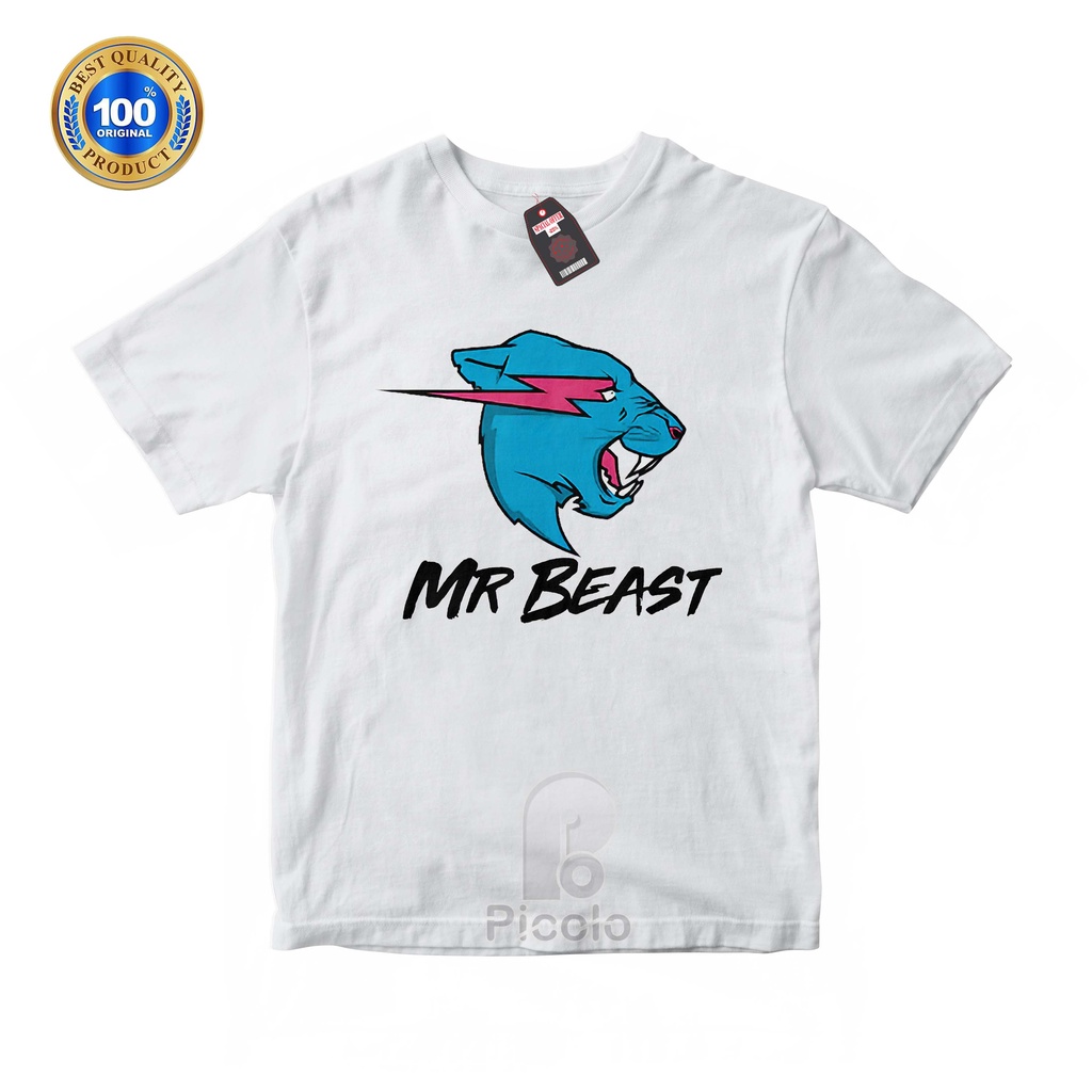 (ชื่อฟรี) เสื้อยืดท็อปส์สําหรับเด็กด้วย YOUTUBER MOTIF MR BEAST UNISEX COTTUN วัสดุ
